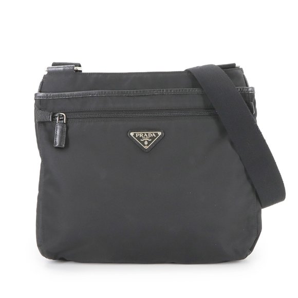 PRADA Black Leather Saffiano Shoulder Bag - Picture 1 of 9
